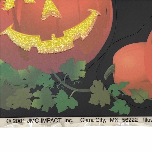 Vintage JMC Halloween Glitter Hologram Window Clings Decorations 2 Sheets - Picture 5 of 5